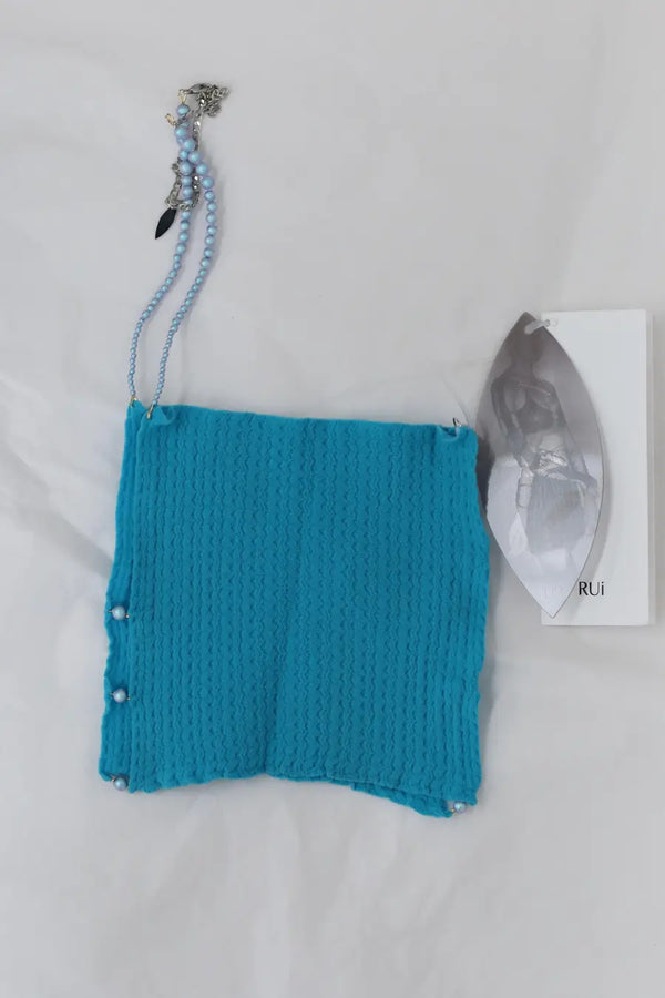 RUI translucent thin strap halterneck strap RSS24SF02 Teal blue